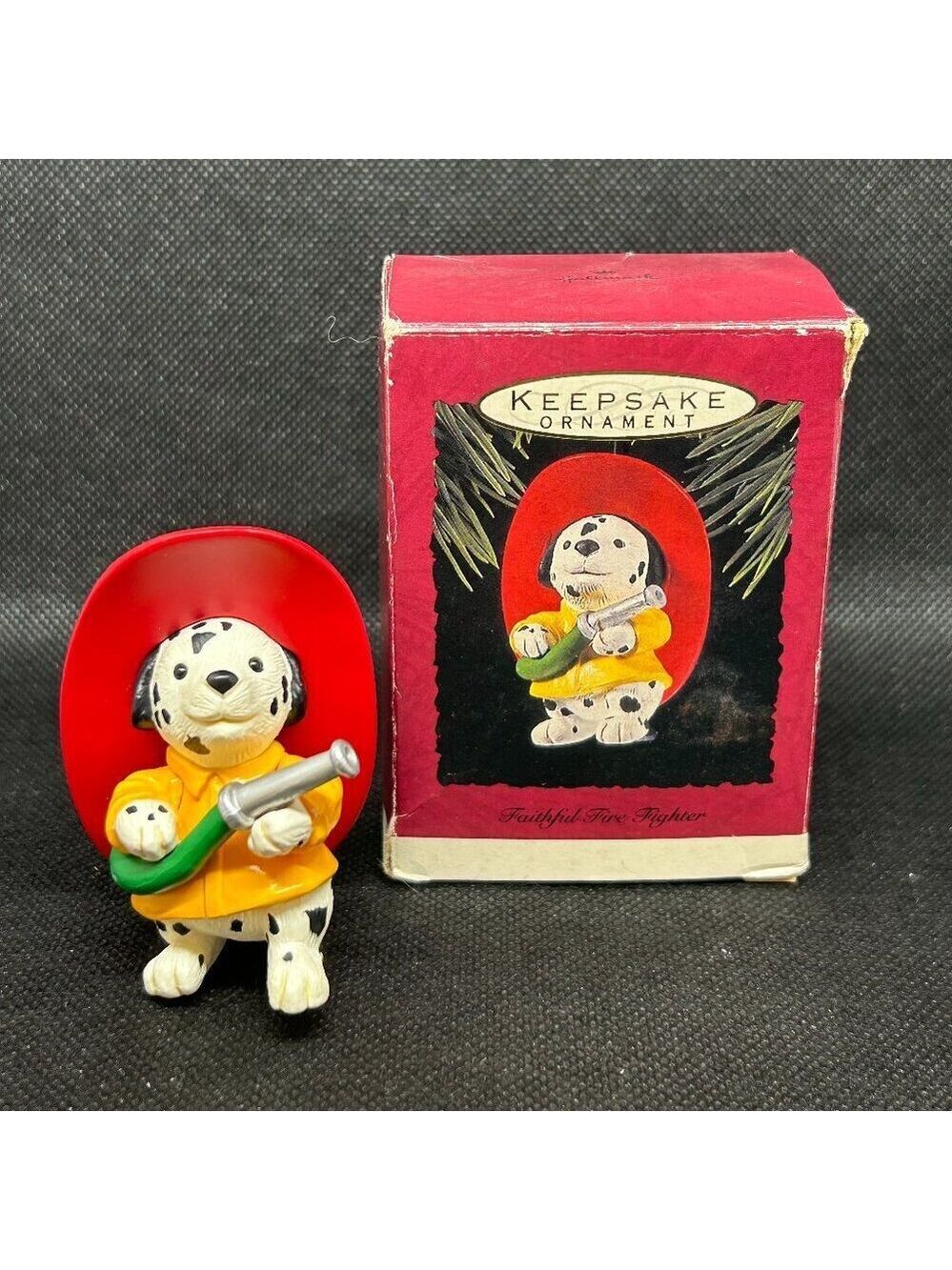 1993 Hallmark "Faithful Fire Fighter" Dog  Keepsake ornament